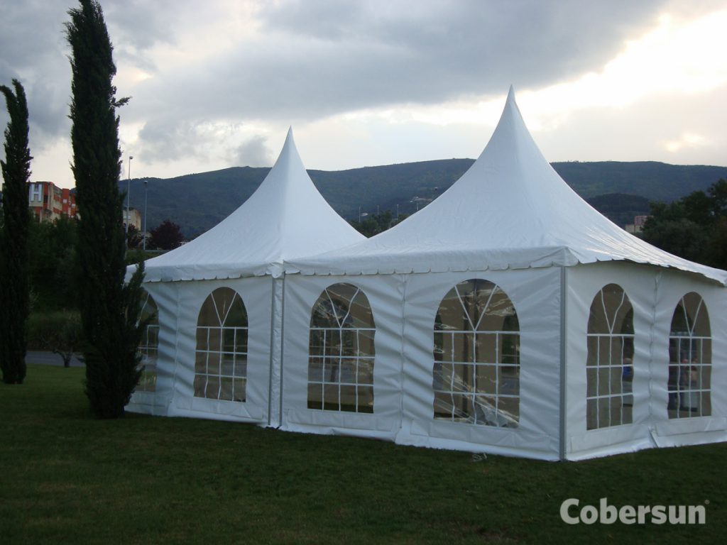 Tenda usada cobertura cónica modelo Pagode - Cobersun